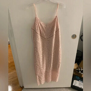 Express light pink lace midi dresss